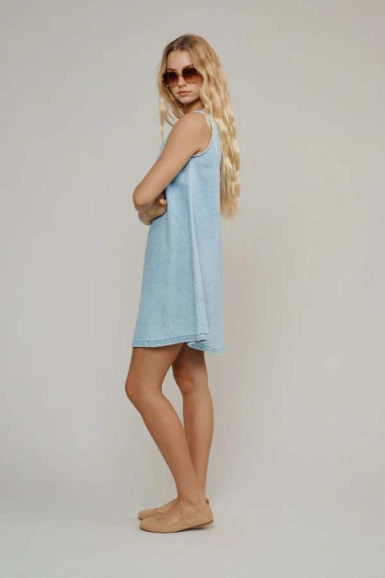  영메이븐 숏 원피스 정메이븐 바에즈 스윙 드레스 여름 데님 - JUNGMAVEN