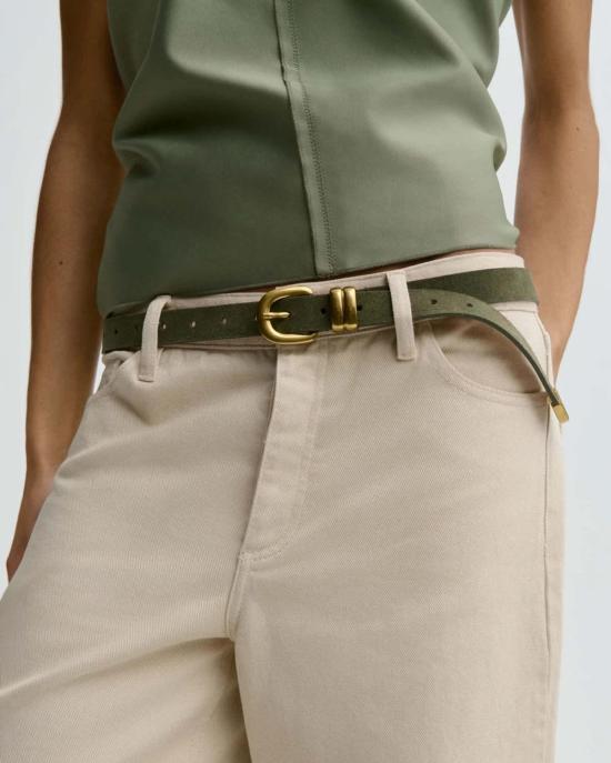  바이말렌비거 레귤러 벨트 By Malene Birger Zoilo 스웨이드  그린 - BY MALENE BIRGER