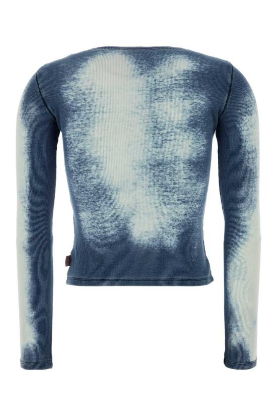  디젤 가디건 블루 스트레치 코튼 티셔츠 가브리엘 - DIESEL