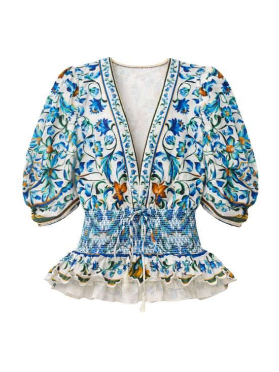 26SS 팜 리오 블라우스 348831 FLORATILEOFFWHITE26038 MultiColour