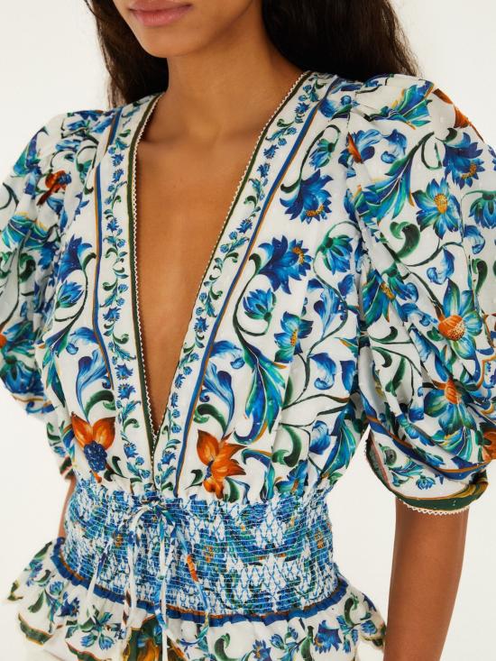 26SS 팜 리오 블라우스 348831 FLORATILEOFFWHITE26038 MultiColour - FARM RIO