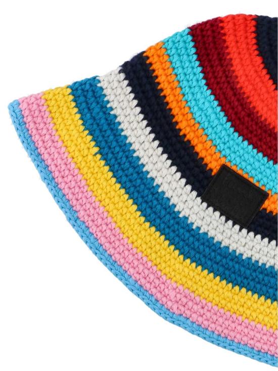  폴 스미스 버킷햇 시그니처 스트라이프 크로셰  멀티컬러 - PAUL SMITH
