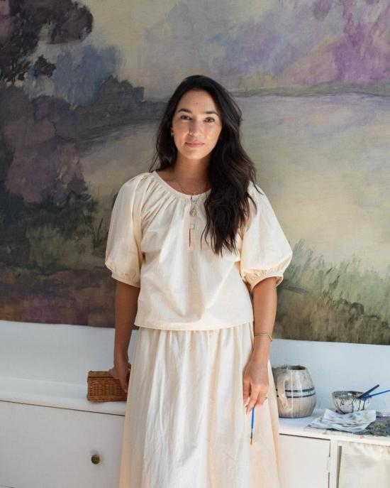  어니스트 코튼 블라우스 플로라 - HONEST COTTON