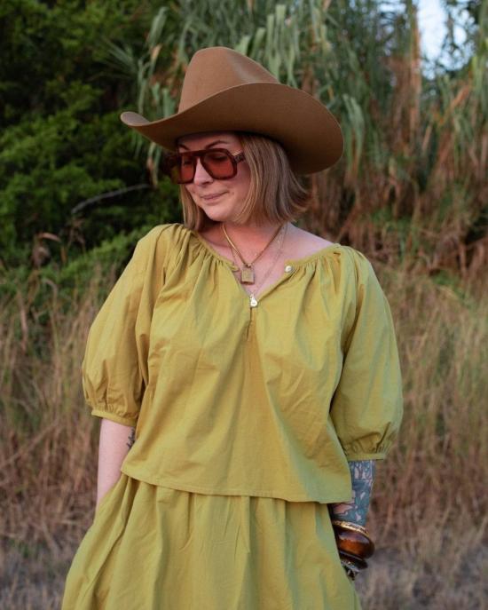  어니스트 코튼 블라우스 플로라 - HONEST COTTON