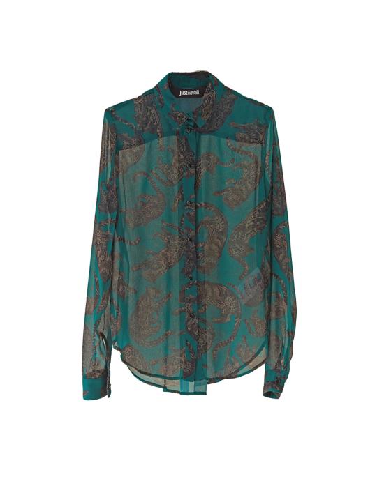  저스트까발리 블라우스 77PAL222 NS492 cadmium green 180 VERDE MULTI