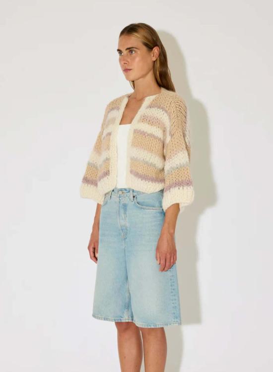  마이아미 가디건 알파카 반소매 봄버 - MAIAMI