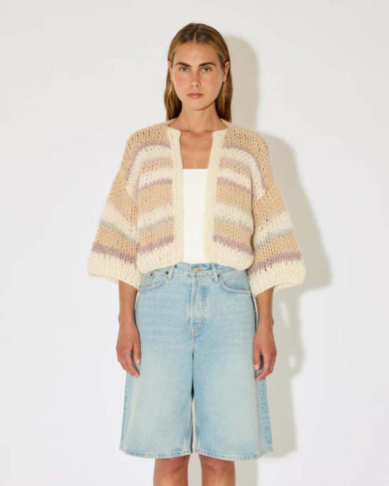  마이아미 가디건 알파카 반소매 봄버