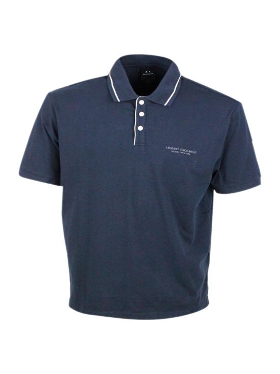 26SS 알마니 폴로 티셔츠 XM001557AF10363 UB101 Blue