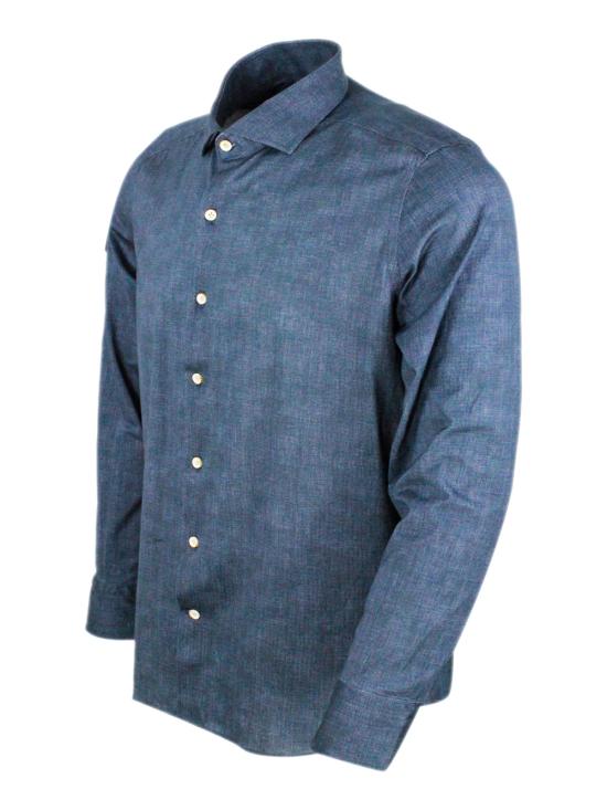 26SS 손리사 긴팔 셔츠 FJ15BTJ1057 01 Blu denim dark - SONRISA