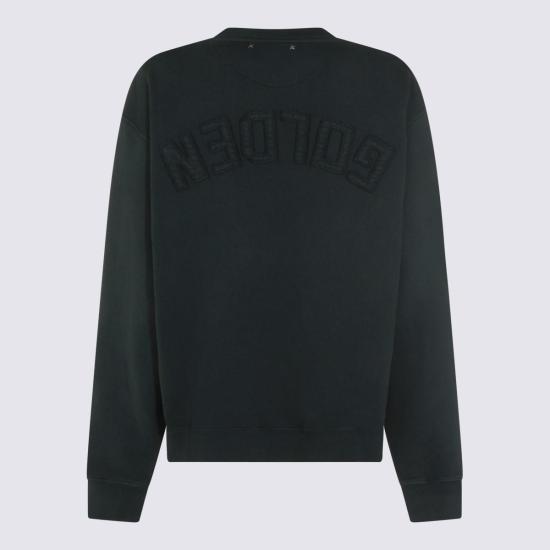  골든구스 스웨터 골든 구스 블랙 코튼 스웨트셔츠 워시드 블랙 - GOLDEN GOOSE