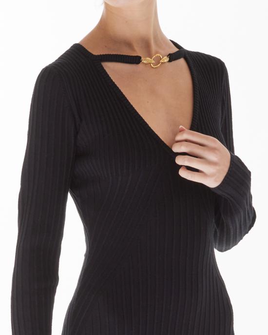  저스트까발리 롱 원피스 77PAOM38 CMH56 nero 899 NERO ORO - JUST CAVALLI