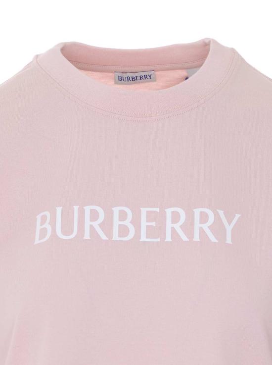  버버리 반팔 티셔츠 로고 티셔츠 핑크 - BURBERRY