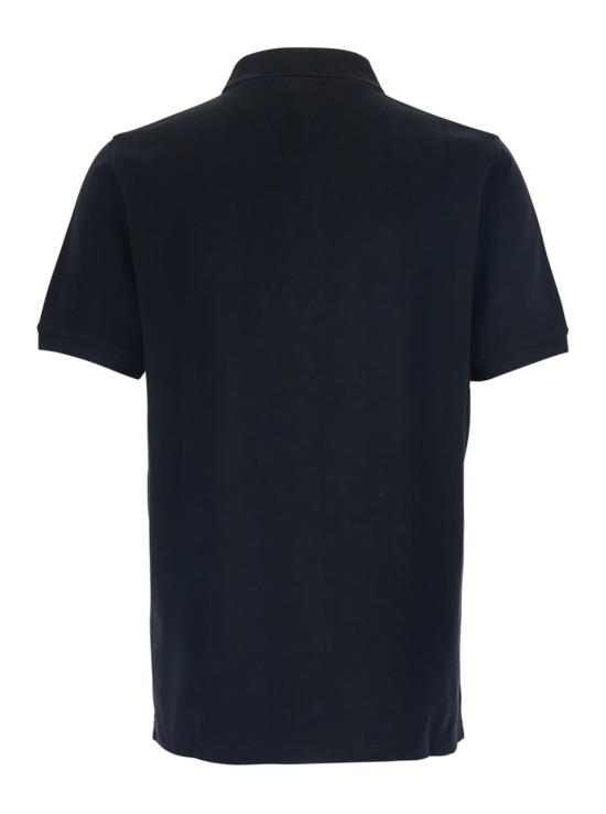  메종키츠네 폴로 티셔츠 메종 키츠네 코튼 로고 자수 폴로 셔츠 블랙 - MAISON KITSUNE