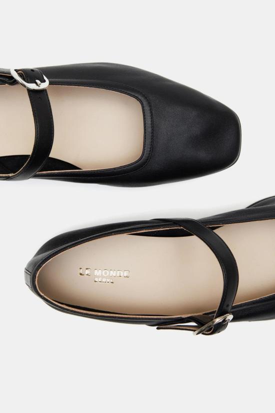  르 몽드 베릴 플랫 슈즈 르몽드 베릴 발레 메리 제인 가죽 플랫 블랙 - LE MONDE BERYL