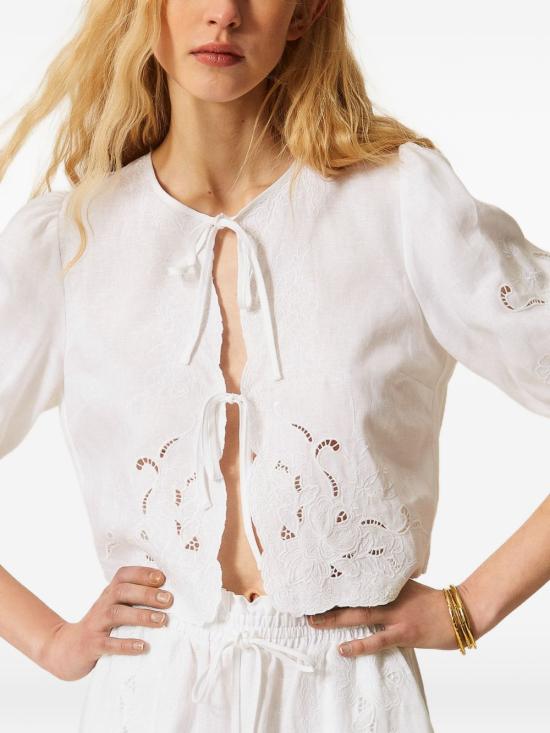 26SS 트윈셋 긴팔 티셔츠 261TT2120 00001 White - TWINSET