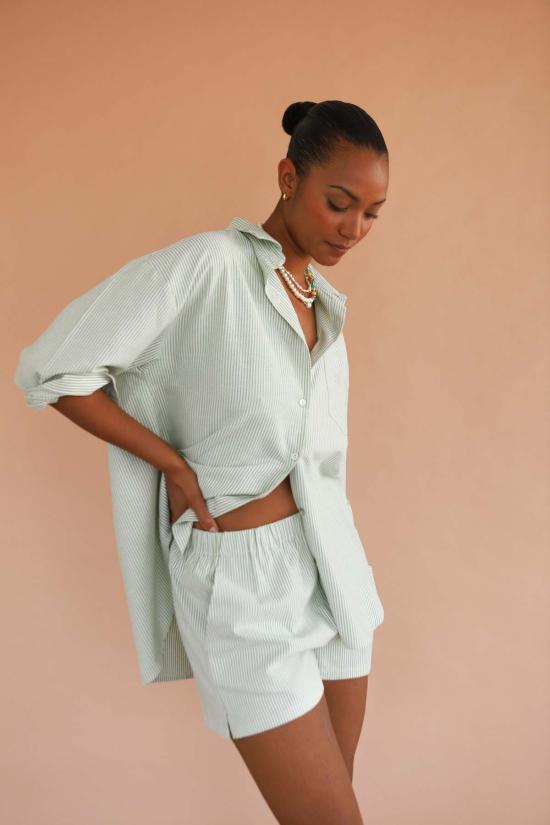  Be Idle 셔츠 핀스트라이프 버튼다운 셔츠 - OTHER BRANDS