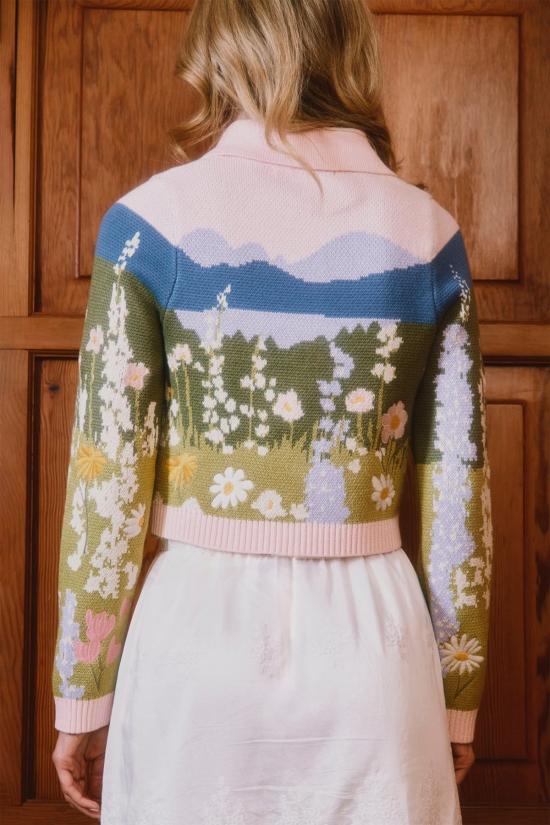  하우스오브써니 가디건 써니 선셋 블룸스 트리퍼 카디건 블러쉬 하우스 - HOUSE OF SUNNY