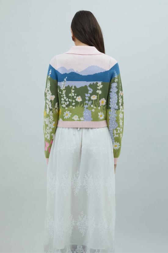  하우스오브써니 가디건 써니 선셋 블룸스 트리퍼 카디건 블러쉬 하우스 - HOUSE OF SUNNY