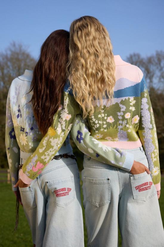  하우스오브써니 가디건 써니 선셋 블룸스 트리퍼 카디건 블러쉬 하우스 - HOUSE OF SUNNY