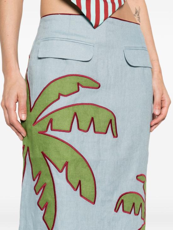 26SS 팜 리오 미디 스커트 349074 L0003 Blue - FARM RIO