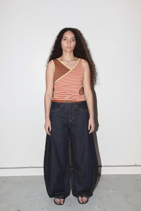  케이코 데님 팬츠 Kk Co Dart 데님 진 린스드 인디고 - KKCO