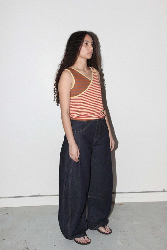  케이코 데님 팬츠 Kk Co Dart 데님 진 린스드 인디고 - KKCO