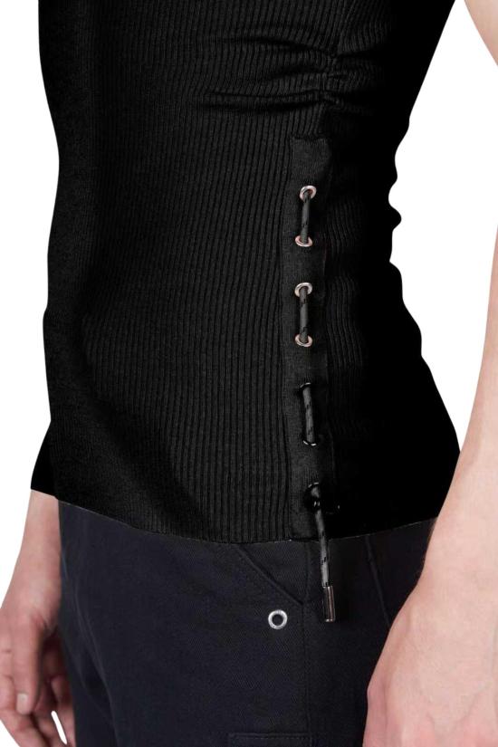  FANG NYC 긴팔 티셔츠 팡 NYC 에센셜 원 슬리브 조절 가능 탑 블랙 - FANG NYC