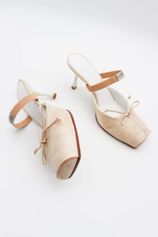  마르지엘라 뮬/슬리퍼 메종  스퀘어 토 보우 뮬 - MAISON MARGIELA