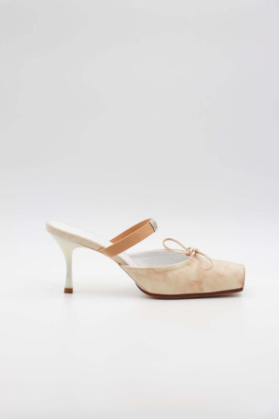  마르지엘라 뮬/슬리퍼 메종  스퀘어 토 보우 뮬 - MAISON MARGIELA