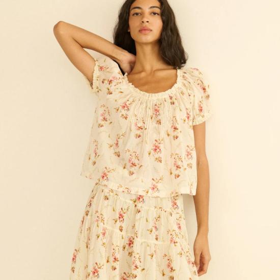  도엔 블라우스 프레데리카 탑 블랑 프레리 로즈 - DOEN