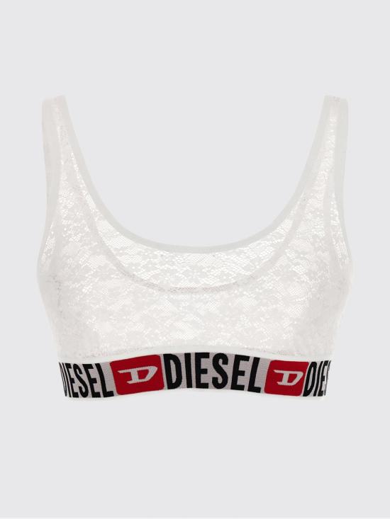 26SS 디젤 UFSB 오리바 로고 밴드 립드 브라렛 A131220CJBR 100 White - DIESEL