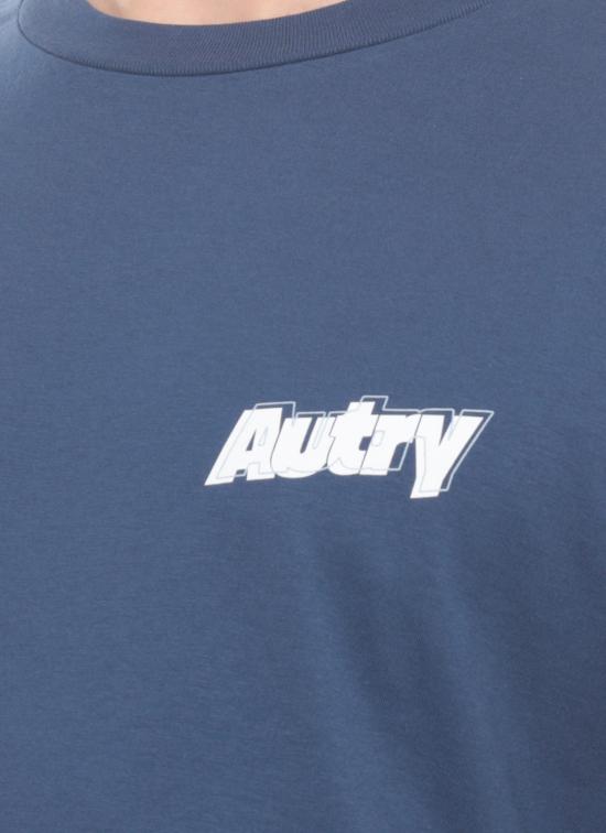 26SS 오트리 반팔 티셔츠 TSPM 045RDRONE Blue - AUTRY