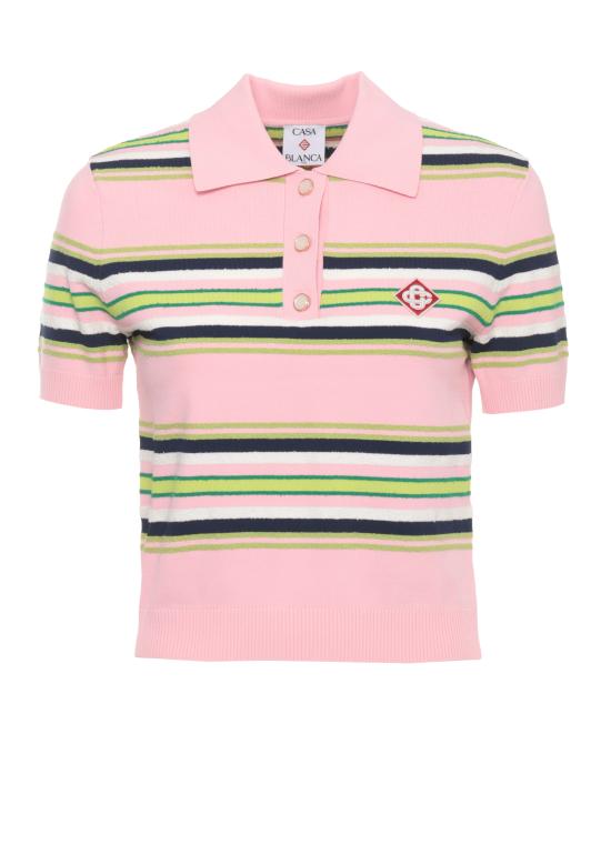 26SS 카사블랑카 폴로 티셔츠 WSS26KW127901 BLEND MULTI Pink