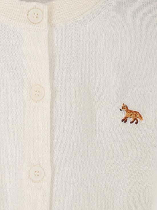 26SS 메종키츠네 베이비 폭스 메리노 레귤러 가디건 PW00502KT1181 0383 White - MAISON KITSUNE