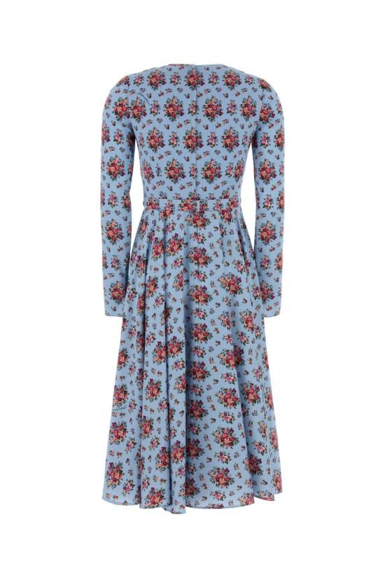 26SS 돌체앤가바나 스몰 플라워 부케 프린트 롱 샤무스 드레스 F60HMTFSA78 HC5XK Floral - DOLCE & GABBANA