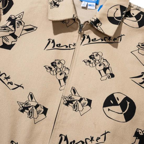  마켓 자켓 스마일리 큐비즘 작업 재킷 - MARKET