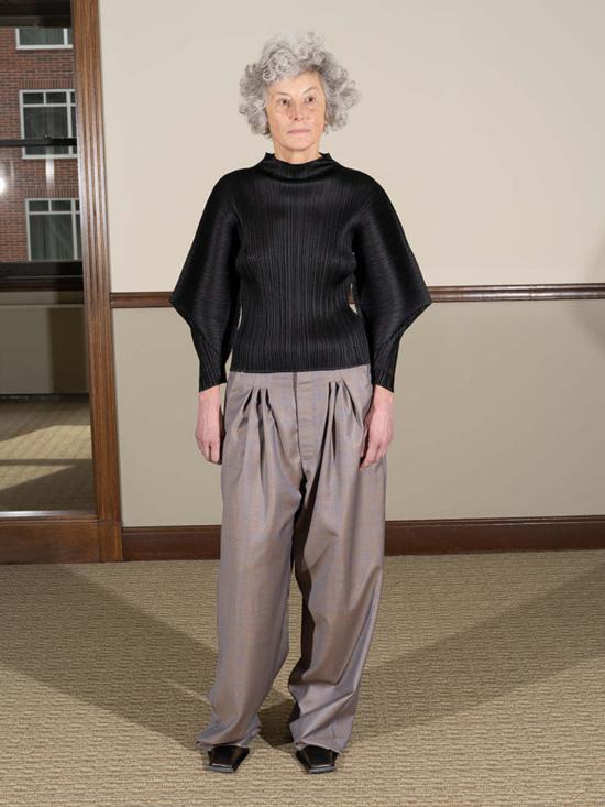  이세이 미야케 블라우스 스카이라인 탑 블랙 - ISSEY MIYAKE