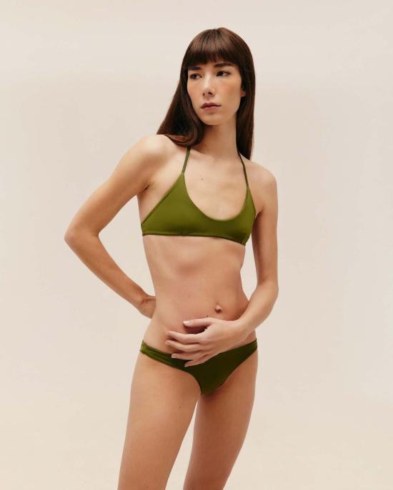  하이트 비키니 수영복 Haight Duda 홀터 비키니 탑 올리브 그린 - HAIGHT