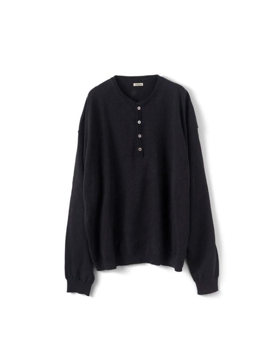  REFOMED 폴로 티셔츠 리폼된 올드 헨리넥 니트 블랙