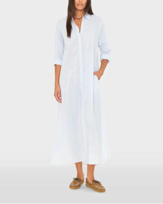  시레나 롱 원피스 보덴 드레스 블루 - XIRENA