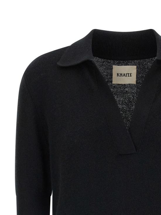  케이트 반팔 티셔츠 Khaite Shrunken 조 폴로 셔츠 블랙 - KHAITE