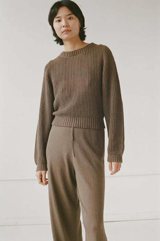  샤이나 모트 스웨터 와플 크루넥