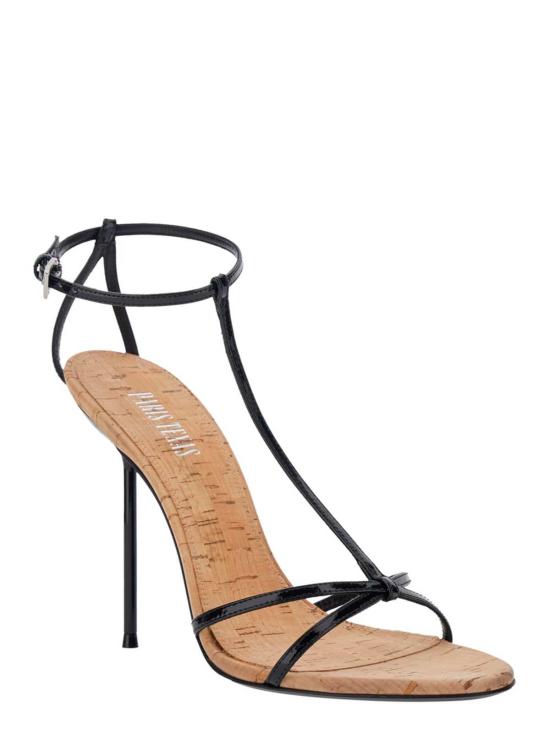  파리텍사스 샌들 파리 텍사스 리디아 T 스트랩 가죽  블랙 - PARIS TEXAS