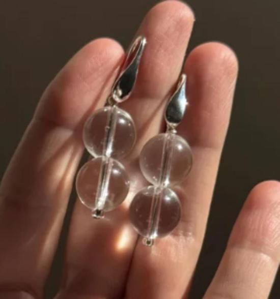  씨 앤 패턴 이어링 바다 + 패턴 물방울 모양 쿼츠 귀걸이 - SEA & PATTERN