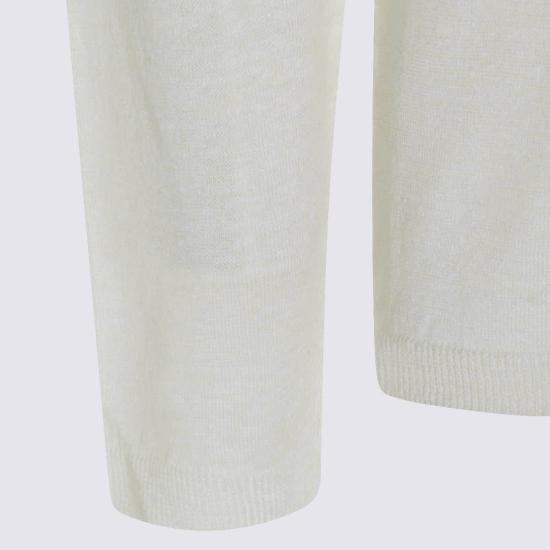  조르지오 아르마니 폴로 티셔츠 린넨 실크 블렌드 폴로 셔츠 화이트 - GIORGIO ARMANI