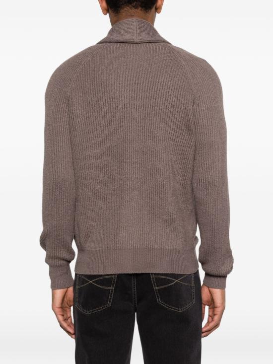 26SS 브루넬로 쿠치넬리 잉글리시 립 래글런 가디건 MNI708606 C7942 Brown - BRUNELLO CUCINELLI