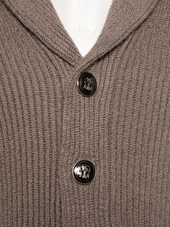 26SS 브루넬로 쿠치넬리 잉글리시 립 래글런 가디건 MNI708606 C7942 Brown - BRUNELLO CUCINELLI