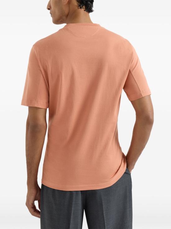 26SS 브루넬로 쿠치넬리 코튼 저지 크루넥 티셔츠 M0B138440 CUM25 Orange - BRUNELLO CUCINELLI