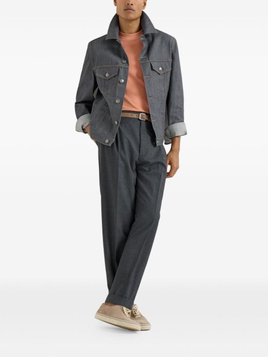 26SS 브루넬로 쿠치넬리 코튼 저지 크루넥 티셔츠 M0B138440 CUM25 Orange - BRUNELLO CUCINELLI