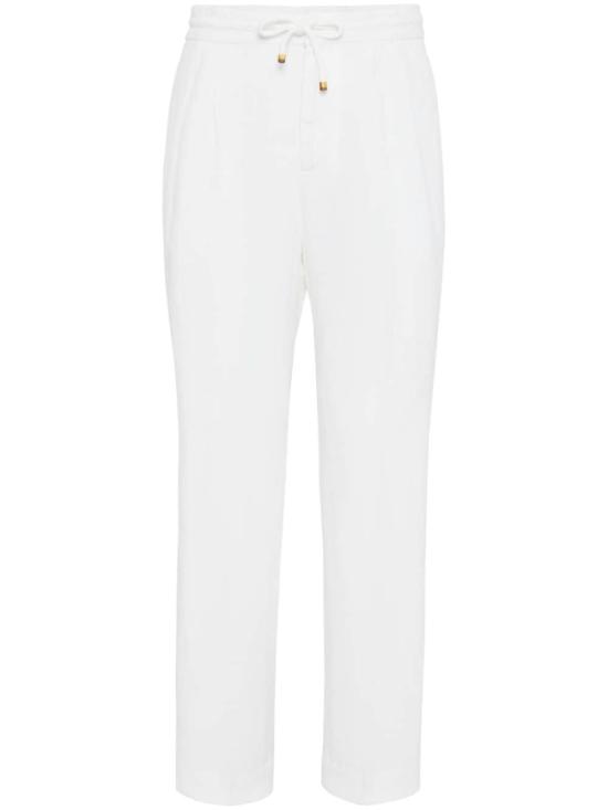 26SS 브루넬로 쿠치넬리 스트레이트 팬츠 M243DE1710 C2200 White